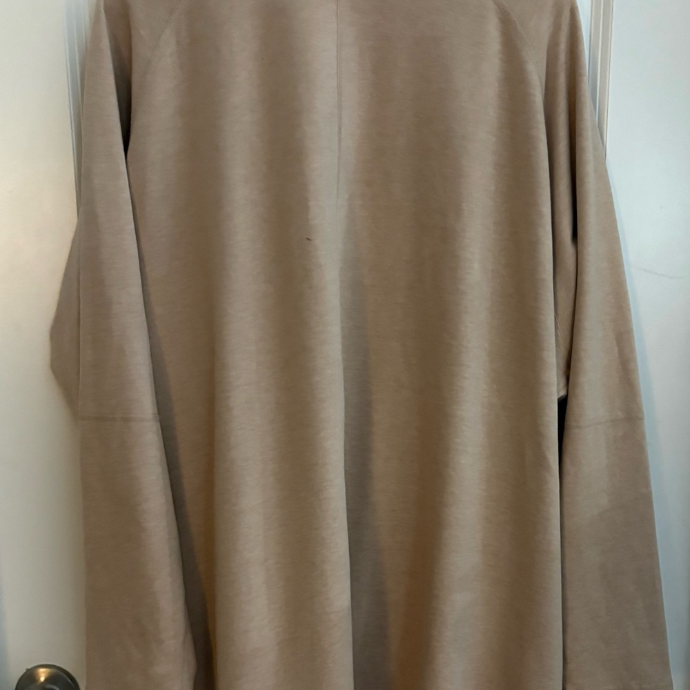 Lightweight Beige Open Front Cardigan | Neutral LayeringXL Quiet Luxury Normcore - Picture 4 of 8